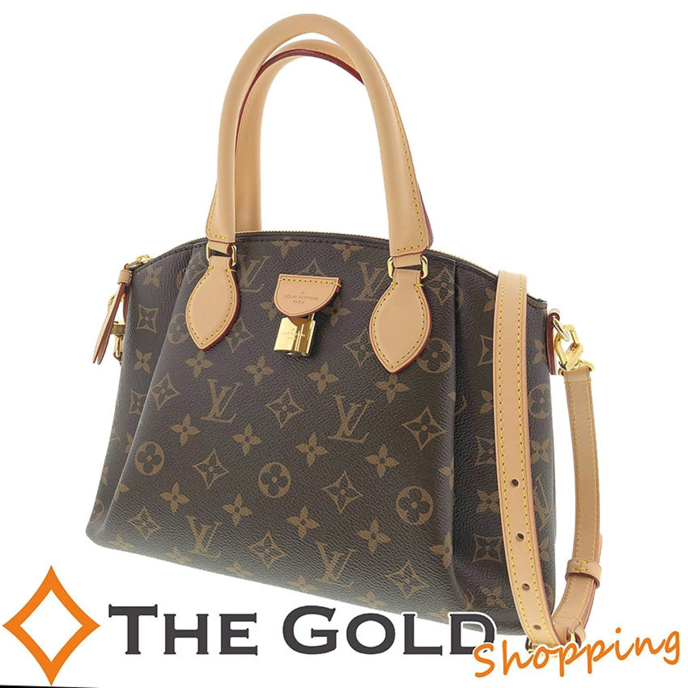 Louis Vuitton Rivoli Monogram LV Bag 2Way Shoulder Bag Canvas Leather Brown